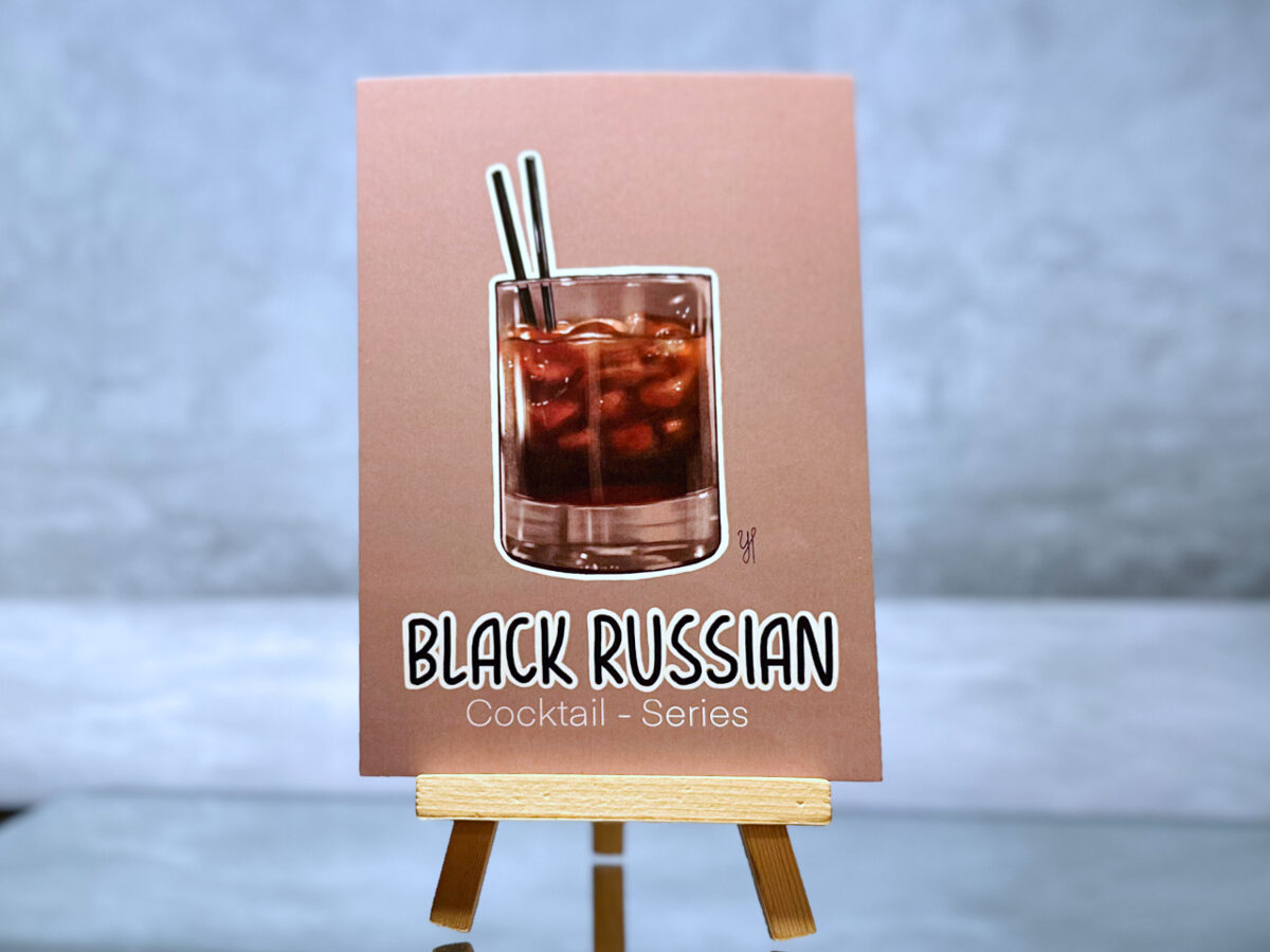 Postcard "Black Russian" - Cocktail Series